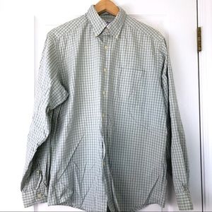 L.L. Bean Green Plaid Oxford Button Down Shirt